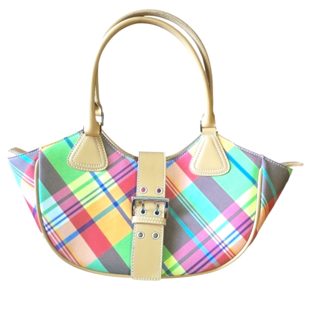 Tan Shoulder Bag with Classic Crescent Shape